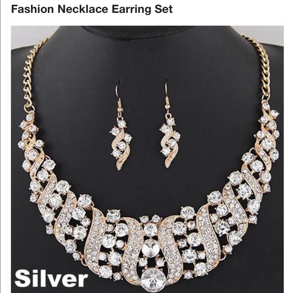 New Three piece statement necklace and earrings